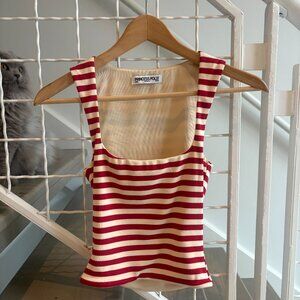 Princess Polly Back in time top red stripe Top XS